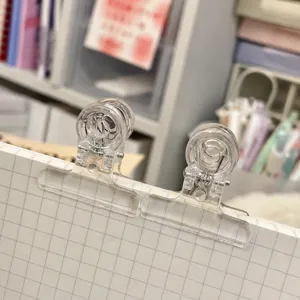 Transparent plastic binder clip multi-functional stationery paper holder for school office desk