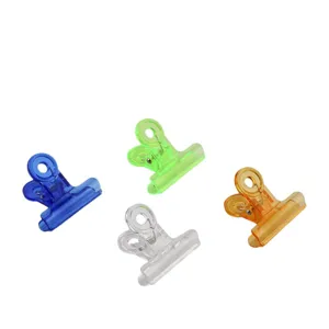 Transparent colorful binder clips set minimalist plastic paper document clips for office
