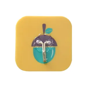 Cartoon acorn design self-adhesive wall hook featuring waterproof nail-free backing