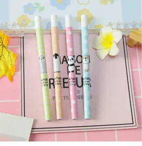 Close-up of four colorful cartoon mechanical pencil lead refills with cute animal patterns.