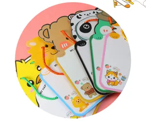 Detailed view of various colorful cartoon animal drawing boards with portable hanging strings