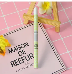 Close-up macro detail view of a cute cartoon mechanical pencil lead refill with seal design