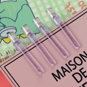Transparent purple mechanical pencil cap with clip and eraser 4pcs stationery set