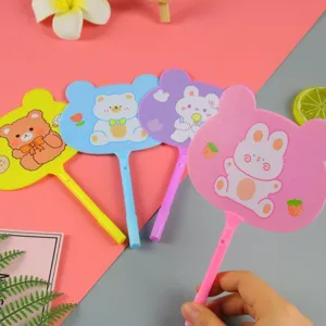 Kawaii Dibujos Animados Oso Conejo Ventilador Bolígrafo Herramienta De Escritura De Plástico Creativo 0,5mm Tinta Azul Bolígrafo Ventilador Novedad Papelería Regalo