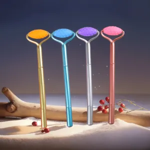 Electroplated Gel Pen With Massage Roller Head Creative Stress Relief Writing Pen For Office School Smooth Writing Tool