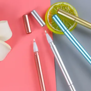 Elegant electroplated gel pen with massage head feature in various metallic finishes