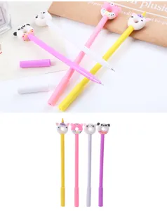 Detailed view of cute cartoon animal donut toppers and fine needle tips on gel pens