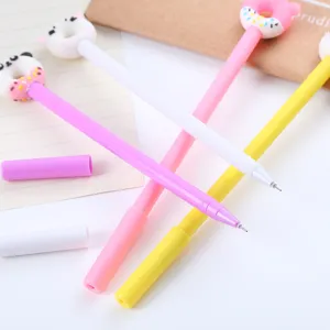 Set of cute cartoon animal donut gel pens in pastel colors for students and office use