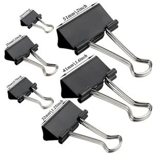 Multi Size Metal Binder Clips Black Long Tail Clips For Office School Document Organization File Paper Clamps Stationery Supplies