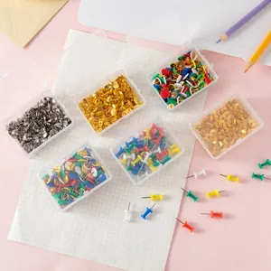 Metal Push Pins Thumbtacks Heavy Duty Fixed Round Head Pins For Bulletin Board Cork Board Wall Decor Assorted Colors