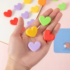 Colorful plastic heart clips for memo photos and floral DIY crafts, cute and durable stationery.