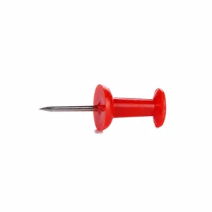 Red plastic push pins stainless steel thumbtacks office cork board wall pins 22mm length