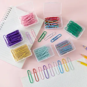 Bunte kunststoffbeschichtete Büroklammern in Box, ideal für Büro und Schule Schreibwaren.
