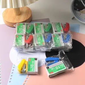Mini stapler me syndetires No.10, chromatisto scholiko eidos gia to grafeio kai scholeio.