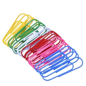 Large colorful paper clips 100mm jumbo metal paperclips assorted colors for office and school use.