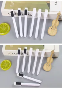 White magnetic liquid chalk markers with integrated eraser for LED writing boards