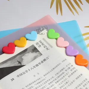 Heart Plastic Paper Clips Colorful Mini Memo Clips For Office School Floral Craft Stationery Supplies