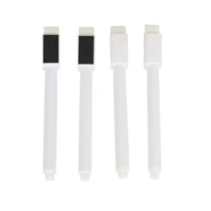 Set of 4 white magnetic liquid chalk markers with built-in eraser tips for boards