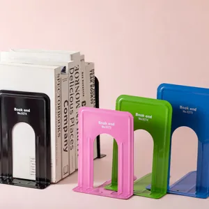 Metal Bookends L Shaped Non Skid Desk Book Holder Heavy Duty Book Support For Student School Office Books Storage