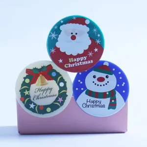 Cute Christmas acrylic round binder clips for paper organization and office supplies detail.