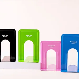 Metal bookends set for desk office, heavy duty book stands for shelf organization and books.