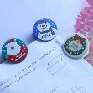 Cute Christmas acrylic paper clips with cute snowman and santa clause designs for office.