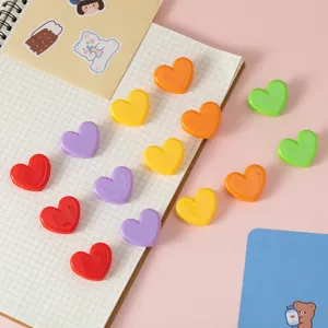 Mini Herz Plastik Clips süße Schreibwaren dekorative Foto Ordner Büro und Schule Zubehör