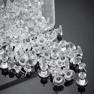 Punaises transparentes en plastique pour tableau d'affichage et mur de photos en vrac