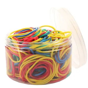 Bunte hochelastische Gummibänder in transparenter Box, 38mm strapazierfähige Haushaltsbänder.