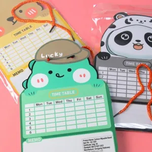 Creative cartoon erasable drawing board for kids with schedule table and memo area