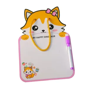 Kids cartoon fox erasable drawing board with marker and handle