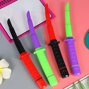 Creative samurai sword shaped gel pens for school stationery and gifts in vibrant colors.