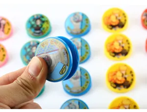 Detailed view of cute anime character circular plastic clips, perfect for paper organization.