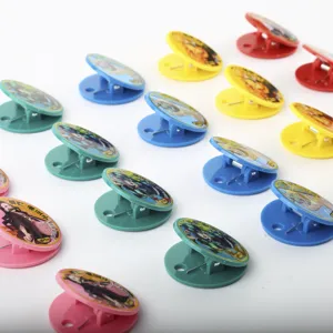 Colorful cartoon round plastic clips for document paper binding stationery school office