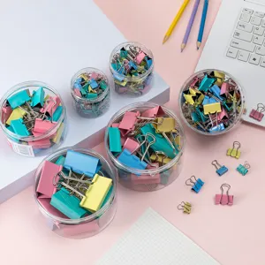 Clips Binder de Metal Surtidos Clips de Papel de Colores Suministros de Oficina Clips Grandes Pequeños para Organización