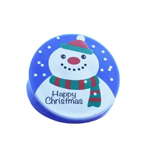 Christmas snowman circular plastic clip decorative file folder paper binder stationery tool
