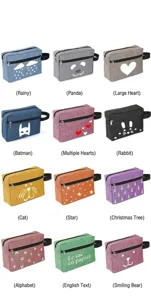 Waterproof double layer toiletry bag travel makeup pouch with handle cute printed patterns