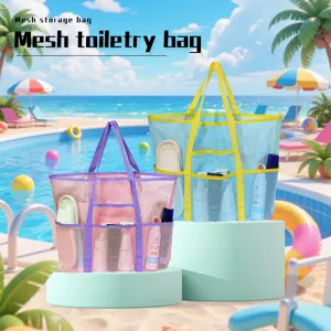 Borsa da spiaggia in rete borsa tote impermeabile multi-tasche organizer viaggio