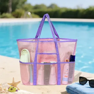 Borsa da mare in rete grande borsa tote da viaggio impermeabile per piscina e fitness.