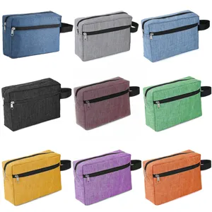 Multi-color waterproof double-layer travel toiletry bag cosmetic pouch storage bag detail view.