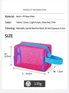 Netz Kosmetiktasche tragbare Reise Make-up Tasche atmungsaktive Aufbewahrungstasche mit Griff