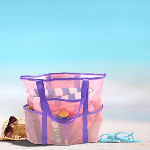 Grande borsa mare in rete borsa da viaggio portatile per nuoto fitness e costume da bagno