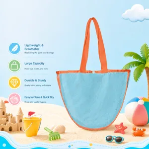 Kids beach mesh bag toy storage tote bag breathable quick dry lightweight colorful bag