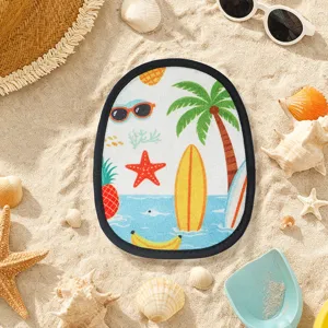 Gant de plage anti-sable pour enfants, vue détaillée avec motifs tropicaux d'été mignons.