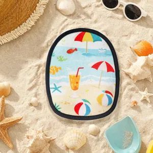 Gant de dessablage de plage pour enfants, vacances d'ete, joli motif de plage de dessin.