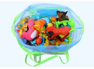 Grande borsa mare in rete per riporre giocattoli per bambini, organizer traspirante.