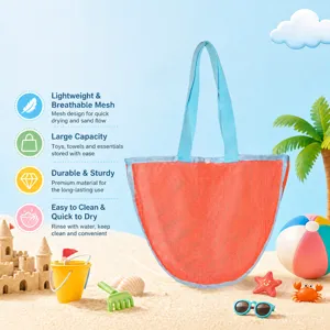 Kids beach mesh bag children toy storage tote bag lightweight breathable quick dry