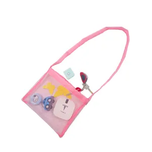 Kinder rosa Netz Strandtasche Spielzeug Aufbewahrungstasche atmungsaktiver Organizer.