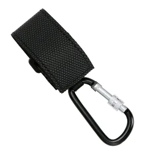 Durable stroller hook with secure locking carabiner, anti-slip design for bags and carts.