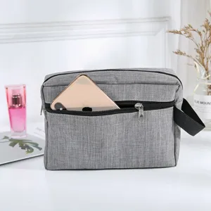 Leichter Luxus Multifunktionaler Wasserdichter Oxford-Gewebe Kulturbeutel Reise Make-up Organizer Doppelschicht Handgehaltene Aufbewahrungstasche